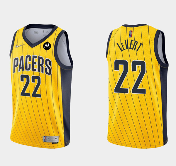 Men's Indiana Pacers #22 Caris LeVert Yellow Swingman Stitched Jersey Men's Indiana Pacers #22 Caris LeVert Yellow Swingman Stitched Jersey